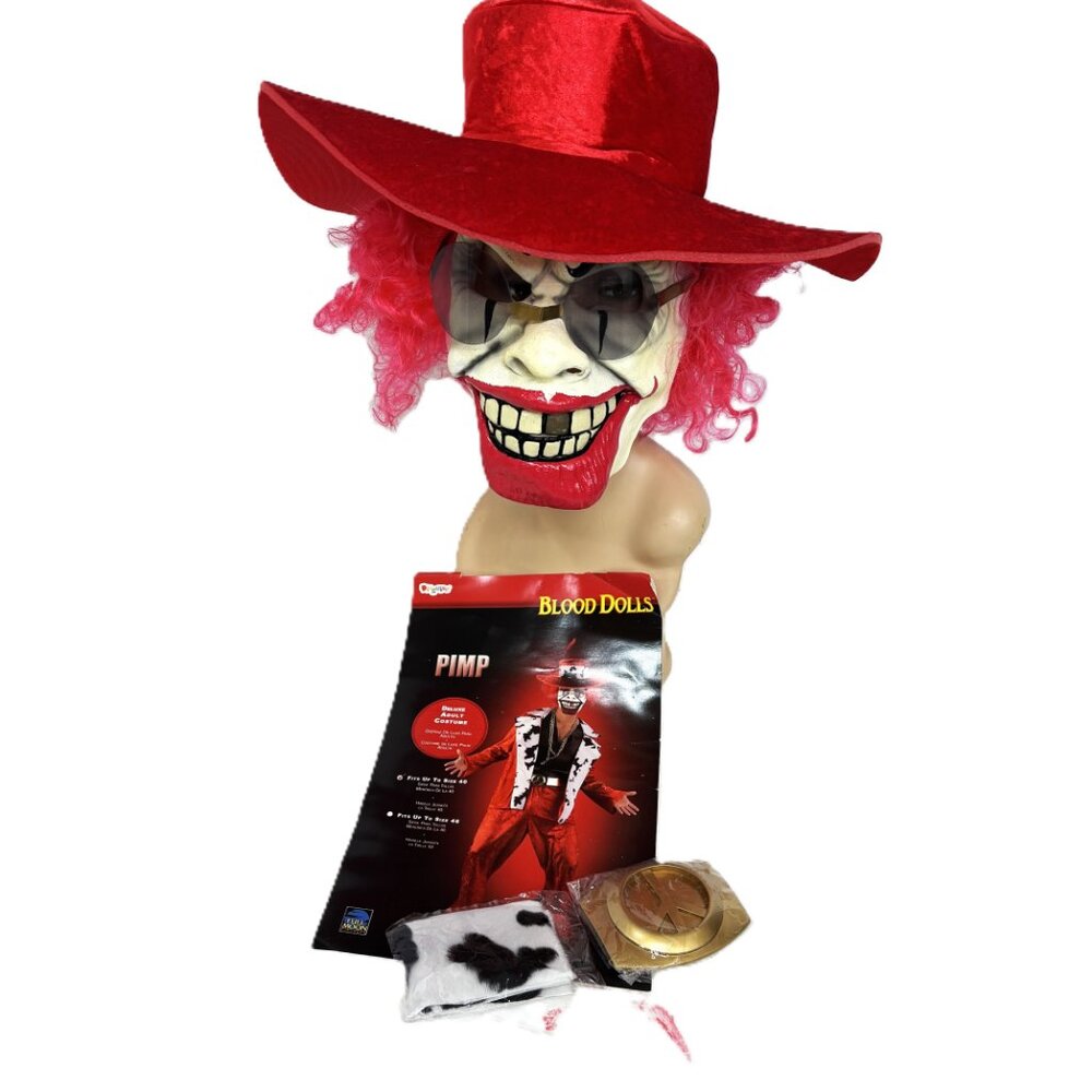Disguise Pimp Clown Mask Hat and Suit Package NOS NWT